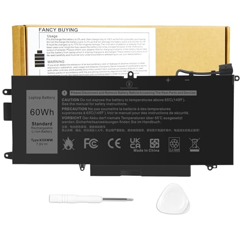 Fancy Buying K5XWW Laptop Battery for Dell Latitude 7389 7390 2-in-1 Latitude 12 5000 5289 2-in-1, fits E5289 L3180 Series P29S001 P29S002 451-BBZC 725KY 71TG4 N18GG 6CYH6 CFX97 - size: 9.72*4.53*0.16inch K5XWW