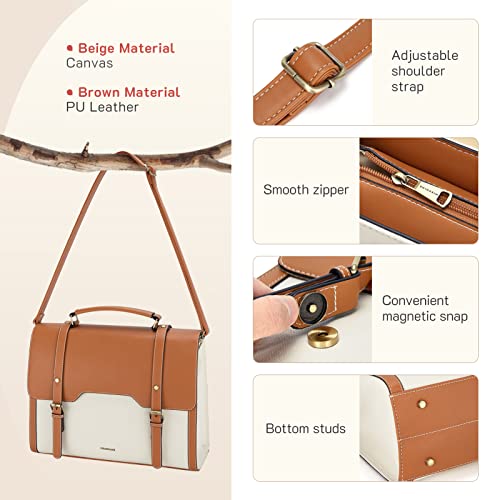 Missnine Laptop Bag 15.6 inch Canvas Messenger Bag for Women Professional Work Bag Shoulder Bag