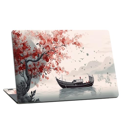 Universal Laptop Skin Sticker with 2 Wrist Pad Skins, Waterproof Scratch Resistant Vinyl Laptop Cover Decal, Cut to Fit for 11–15.6 Inch MacBook HP Dell Lenovo, Ink Painting - color: Ink Painting