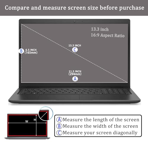 2 Pack 13.3" Laptop Tempered Glass Screen Protector for HP/Dell/Sony/Samsung/Lenovo/Acer/MSI/LG/Razer Blade 13.3 inch Aspect Ratio 16:9 Laptop, 9H Hardness,HD Clear, Anti-Scratch - size: 13.3 inch 16:9