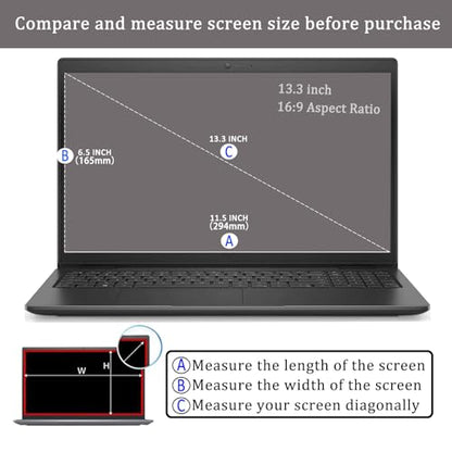 2 Pack 13.3" Laptop Tempered Glass Screen Protector for HP/Dell/Sony/Samsung/Lenovo/Acer/MSI/LG/Razer Blade 13.3 inch Aspect Ratio 16:9 Laptop, 9H Hardness,HD Clear, Anti-Scratch - size: 13.3 inch 16:9