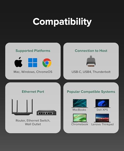 Plugable USB-C to Ethernet Adapter, Windows/macOS/ChromeOS | 5Gbps USB-C to Ethernet Adapter - 5x Faster Than Gigabit, Plug-and-Play Realtek RTL8157, Windows, macOS, ChromeOS