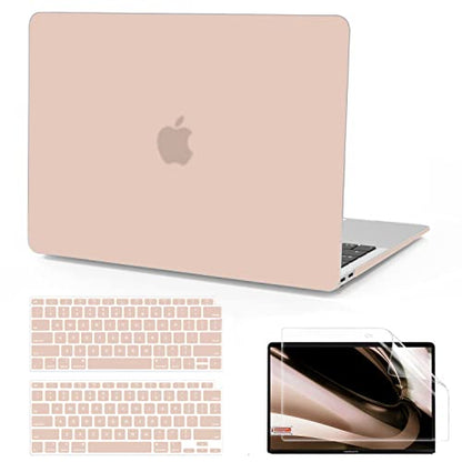 B BELK for MacBook Air 13 inch Case 2021-2018 M1 M1 Chip A2337 A2179 A1932 | Matte Plastic Laptop Hard Shell for MacBook Air 13.3 inch Case with Touch ID & Keyboard Cover & Screen Protector, Camel - color: Camel