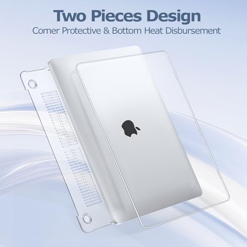 MOSISO Compatible with MacBook Pro 13 inch Case M2 M1 2026 2025 2024-2016 | A2338 A2251 A2289 A2159 A1989 A1708 A1706, Plastic Hard Shell&Keyboard Cover&Screen Film&Storage Bag, Crystal Clear - color: Crystal Clear