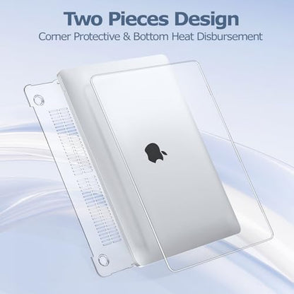 MOSISO Compatible with MacBook Pro 13 inch Case M2 M1 2026 2025 2024-2016 | A2338 A2251 A2289 A2159 A1989 A1708 A1706, Plastic Hard Shell&Keyboard Cover&Screen Film&Storage Bag, Crystal Clear - color: Crystal Clear