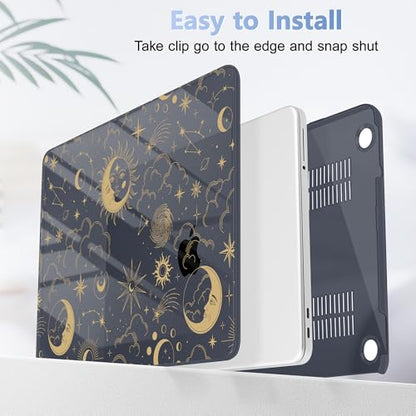 Tuiklol for 2026 MacBook Neo 13 Inch A18 Pro Chip Case, (Model A3404) Anti-Scratch Anti-Drop Slim Hard PC Shell Case with Shockproof Protective MacBook Neo Laptop Cover, Moons and Stars - color: Moons and Stars