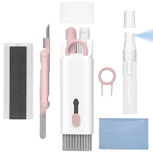 MacBook iPad iPhone Pro Screen Cleaner and Keyboard Tool - AirPod Cleaner - Computer Cleaning Kit (Pink) - color: Pink