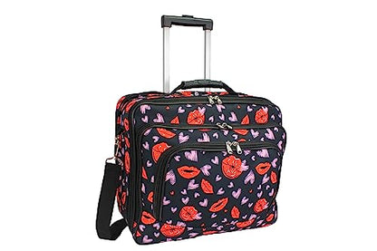 World Traveler Rolling 17-Inch Laptop Briefcase Computer Case - Lips and Hearts - color: Lips and Hearts