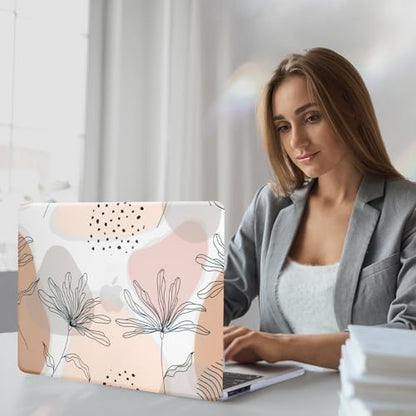 Funut for MacBook Air 13 inch Case 2021 2020 2019 2018 Release M1 A2337 A2179 A1932 with Touch ID, MacBook Air M1 Case Plastic Hard Shell Case Protective Cover & Keyboard Cover, Art Flowers - color: #Aesthetic Flower, size: Mac Air 13" 2018-2022(A1932/A21