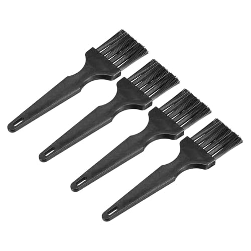 HARFINGTON 4pcs Antistatic Brush 40x40mm Portable PP Handle Nylon Anti Static Cleaning ESD Brushes for Electronics Computer Keyboard, Black
