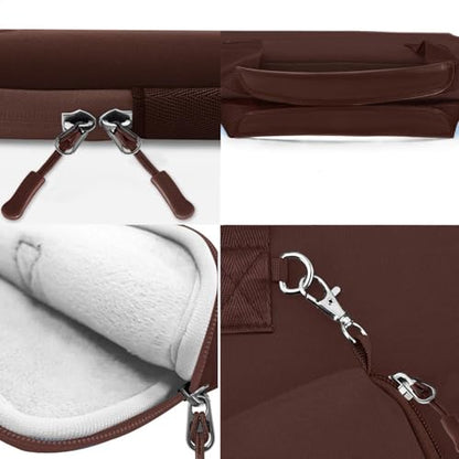Hseok Laptop Sleeve 13.3-14 inch Case with Small Pouch, Neoprene Computer Bag Compatible with MacBook Neo/Pro 14 M5/M4/M3/M2/M1, Mac Air/Pro 13.3, XPS 14 and Most 13-14 inch Notebooks,Coffee - color: Coffee, size: 13"-14"
