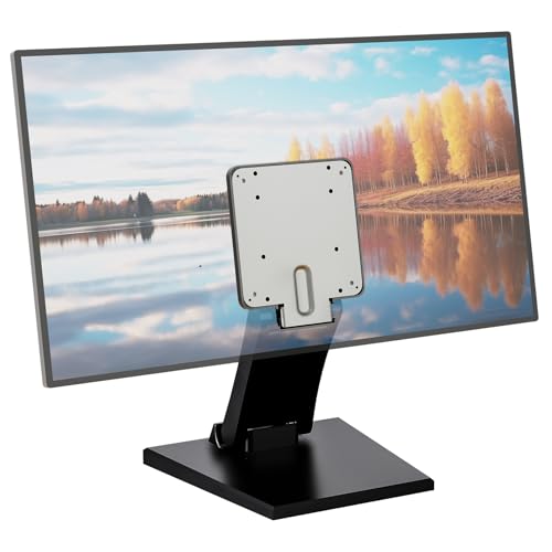 Foldable Portable Low Profile Monitor Stand, VESA 75x75/100x100 | Strong hinge stays securely in position throughout the -15° to +180° tilt range; compact, stable base saves desk space