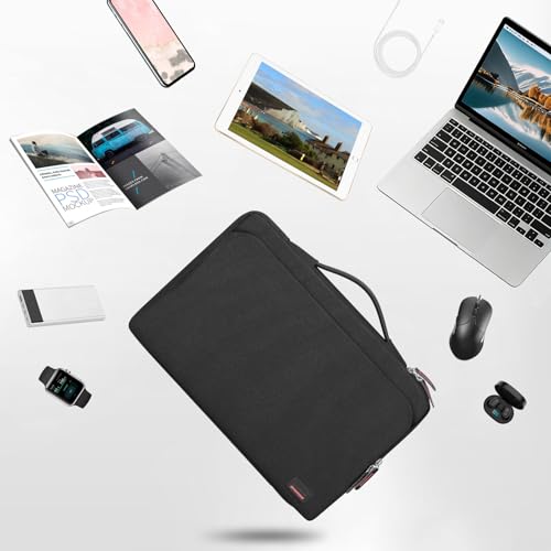 15.6 Inch Laptop Sleeve Carrying Case with Large Accessory Pocket | Protective Laptop bag for 15-15.6 inch Dell, acer, HP, Lenovo, ASUS Notebook Ultrabook, Water Resistant for Travel, Black