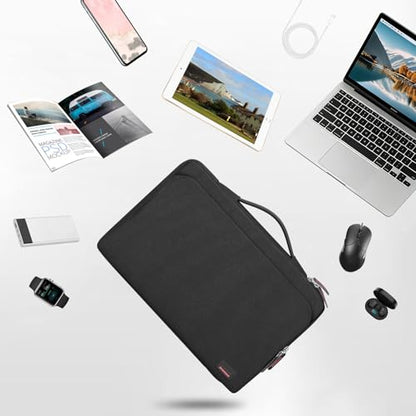 15.6 Inch Laptop Sleeve Carrying Case with Large Accessory Pocket | Protective Laptop bag for 15-15.6 inch Dell, acer, HP, Lenovo, ASUS Notebook Ultrabook, Water Resistant for Travel, Black
