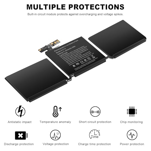 Futurebatt A1713 A1708 Battery for MacBook Pro 13 inch A1708（Late 2016，Mid 2017），MacBook Pro 13 1 MacBook Pro 14 1 EMC 2978 3164 MPXQ2LL MLL42LL MLUQ2LL MPXR2LL - size: A1713 14.61 6.73 0.98in