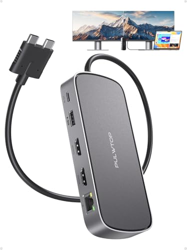 MacBook Pro Docking Station Dual Monitor 4K@60Hz for MacBook Pro/Air M5/M4/M3 Pro & Max, Mac Docking Station Dual Monitor, Macbook Pro Dock with 2HDMI,PD,Ethernet,USB A/C 10Gbps,SD/TF, USB 2.0