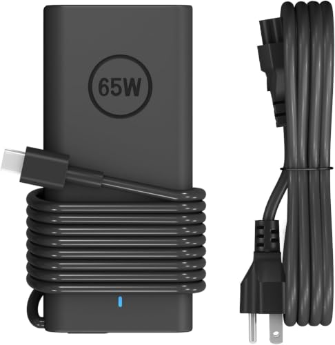 65W 45W Laptop Charger USB C Compatible with Dell Latitude 5420 5520 5320 5430 5290 7410 7420 XPS 13 9250 9360 9365 9370 9380 9350 9550 Chromebook 5190 Type C AC Adapter - color: Gloss Black-2