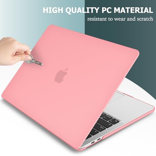 May Chen Compatible with MacBook Pro 13 inch Case 2022 2021 2020 Release Model A2338 M2 M1 A2251 A2289, Plastic Hard Shell Case Keyboard Cover for MacBook Pro 13 Touch Bar Fits Touch ID, Matte Pink - color: Pink