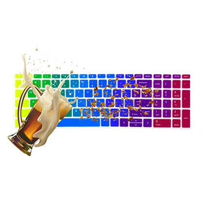 2PCS Keyboard Cover for 15.6" HP ProBook 450(G5/G6/G7) 455(G5/G6/G7) 650 G4,17.3" HP ProBook 470 G5 (Not Fit ProBook 450/455 G8 G4 G3 G2 G1, ProBook 650 G8 G5 G3 G2 G1)(Rainbow+Clear) - color: Rainbow+clear