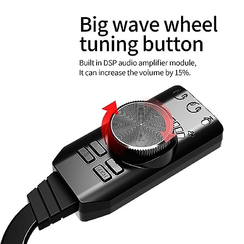 DAGIJIRD USB 2.0 External Sound Card Adapter with Dual TRS Headphone and Microphone Jack for PC Laptop Gaming Device