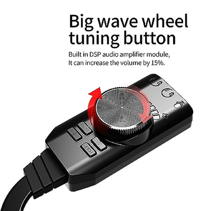 DAGIJIRD USB 2.0 External Sound Card Adapter with Dual TRS Headphone and Microphone Jack for PC Laptop Gaming Device