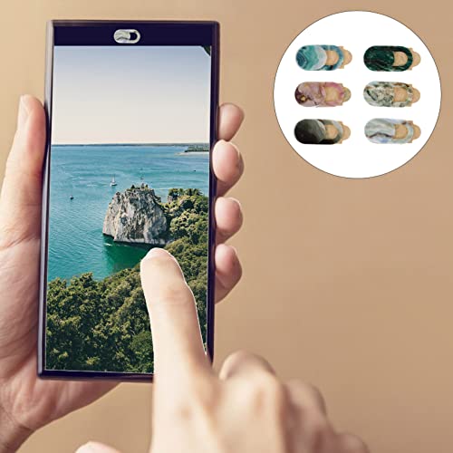 Hemobllo Marble Webcam Privacy Covers 6-Pack Slide-on Camera Cover for Laptop Phone Tablet Ultra-Thin 0.59 in Lens Caps for Privacy Protection at Home Office and Travel