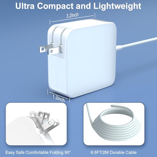 85W 60W Adapter L-Tip for Old Mac Book Pro 13/15/17" Before Mid 2012 | Mag-netic 1 charger for Mac Book Pro 13 15 17 Inch (Before Mid 2012 Models), 6.6FT Power Cable
