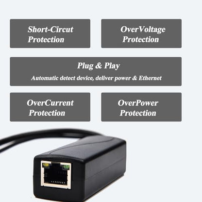 2.5G Type C PoE Splitter 5V/2.4A, 48V PoE to USB-C 5V/2.4A 12W Output, 2.5Gbps Ethernet Comply IEEE802.3af/at, Plug and Play for Smart Home - style: TYPEC0502G-X TYPE-C 5V/2A