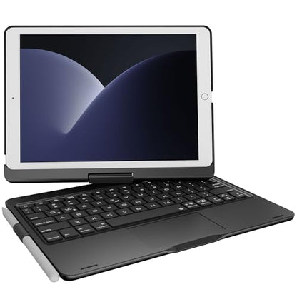 Keyboard Case for iPad 10.2-inch (9th 8th 7th), Air 3rd Generation Black | Pekarejue 360 Swivel Rotatable Cover, Pencil Holder, Trackpad, Backlit Keys, , Fits iPad 10.2"(9th/8th/7th) & Air 3rd Gen - color: Black, size: iPad 10.2"(9th-7th)& Air 3rd 10.5“