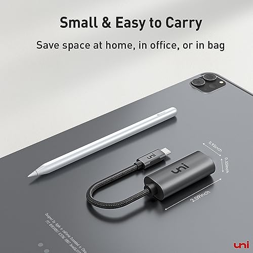 uni USB C to Ethernet Adapter, Driver Free RJ45 to USB C [Thunderbolt 3/4 Compatible], 1Gbps Type-C Gigabit Ethernet LAN Network Adapter for MacBook Pro/Air, iPhone 15 Pro/Max, Dell XPS, Galaxy S8-S24 - style: Grey-USB C