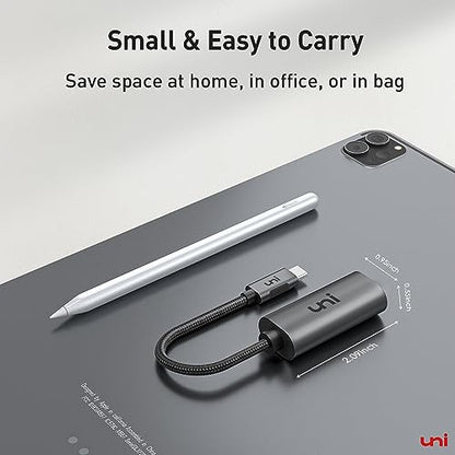uni USB C to Ethernet Adapter, Driver Free RJ45 to USB C [Thunderbolt 3/4 Compatible], 1Gbps Type-C Gigabit Ethernet LAN Network Adapter for MacBook Pro/Air, iPhone 15 Pro/Max, Dell XPS, Galaxy S8-S24 - style: Grey-USB C