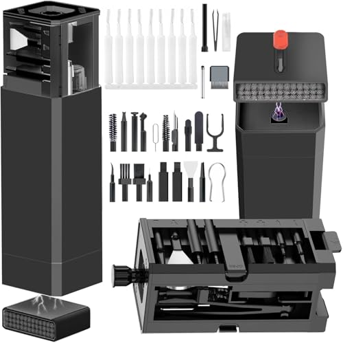 Cell Phone Cleaning Kit, iPhone Cleaning Kit for Charging Port Cleaner Keyboard Cleaning Kit for Airpods/Android/USB C/Earbuds/Laptop/iPad/Camera Lens with Stylus Pen (Black Brush Refill) - color: Black (with 10 Mini Brush)