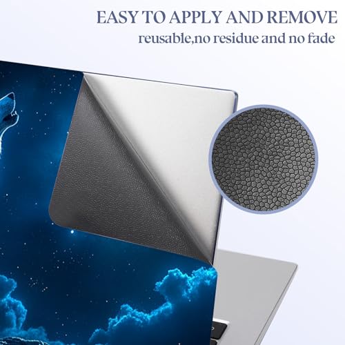 Universal Laptop Skin Sticker Decal,15.6 Inch Laptop Vinyl Cover for 13" 14" 15.6" Laptop,Scratch-Resistant Waterproof Protector Wrap,Reusable with Wrist Pads,Blue Wolf Moon Howl - color: Blue Wolf Moon Howl