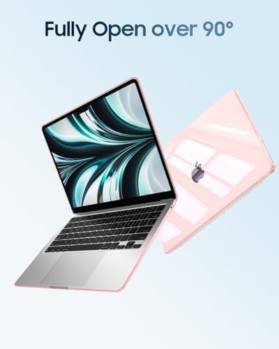 Fintie Case for MacBook Air 13 inch A3449/A3240/A3113/A2681 2022-2026 | M2/M3/M4/M5, Snap On Hard Shell, Full Port Access, Easy On/Off, Lightweight, Crystal Pink - color: Checkered