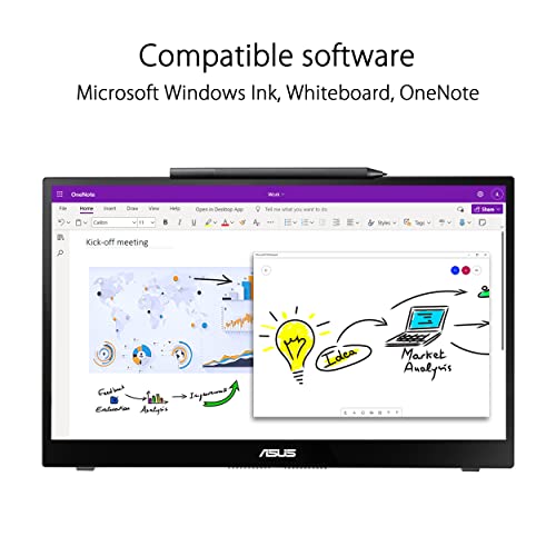 ASUS ZenScreen Ink 14” 1080P Portable Touchscreen Monitor (MB14AHD) - Full HD, IPS, 10-point touch, Stylus Pen (MPP 2.0), Eye Care, USB Type-C, Micro HDMI, Kickstand, Tripod Mountable, 3-Year Warranty - style: 14" Stylus Pen MPP 2.0 Touch Screen
