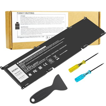 Fancy Buying 69KF2 Battery for Dell XPS 15 9500 9510 9520 9530 M15 R3 R4 R5 R6 R7, M16 R1, M17 R3 R4 Precision 5550 5560 5570 Inspiron 7510 7610 7620 P87F P91F P45E 0GFJ6 Vostro 7510 7620-86Wh - size: 13.1*3.3*0.28inch