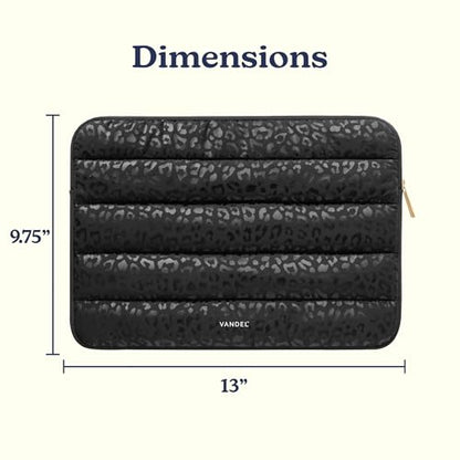 Vandel The Original Puffy Laptop Sleeve Case, 13-14 inch Laptop Sleeve Bag | Compatible with MacBook Air/Pro 13/Pro 14/iPad Pro 12.9, HP Dell ASUS Computer Case Bag Cover, Stylish Aesthetic Design - color: j. Black Leopard, size: 13-14 Inch