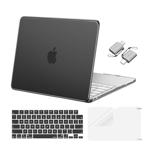MOSISO Compatible with MacBook Neo Case 13 inch 2026 A3404, Black | Crack & Scratch Resistant Cover Protective Ultra-Thin Hard Shell & Keyboard Cover & Screen Film & Type C - color: Black