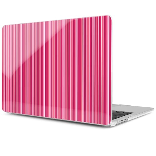 MEEgoodo Case for M5/M4/M3/M2 MacBook Air 13 inch Case 2026 2025 2024 2022, Fit Model A3449/A3240/A3113/A2681, Laptop Hard Shell Compatible with MacBook Air 13.6-inch, Mixed Pink Stripes - color: Mixed Pink Stripes