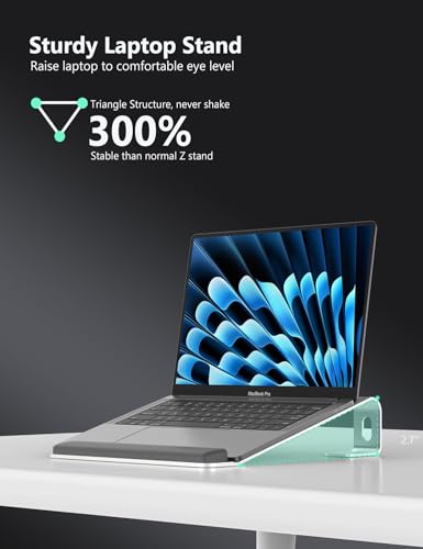 JCZT Aluminum Laptop Stand, Notebook Stand with Wrist Rest, Ergonomic Detachable Laptop Mount, Computer Stand Compatible with 10-17'' All Laptops Such as MacBook Air Pro/HP/Dell/Lenovo, Silver - color: Silver