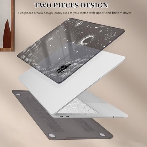 for MacBook Neo 13 inch Case 2026 Release A3404 Cover, Ultra-Thin Pattern Plastic Hard Shell Case Anti-Scratch Protective Case for MacBook Neo 13 with Apple A18 Pro Chip, Stars & Moon - color: Stars & Moon