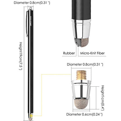 Stylus Pen Styluses Pens Long Extra Universal Pencil Capacitive Stylus Tablets Tablet Touch Screen Touchscreens Stylus for Apple iPad Pro iPad mini iPad Air iPhone with Replacement Tip