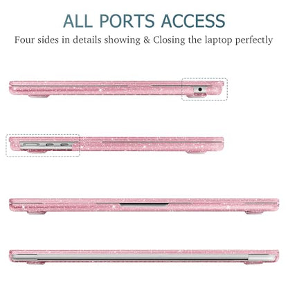 May Chen for 2026 MacBook Air 15 inch Case 2025 2024 2023 A3448 M5 A3241 M4 A3114 M3 A2941 M2 with Liquid Retina Display & Touch ID, Plastic Hard Shell with Keyboard Cover - Pink Glitter - color: Pink Glitter