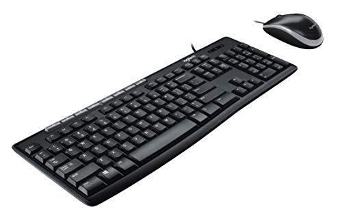 Logitech MK200 Media Combo Wired Keyboard and Mouse, Full-Size Keyboard with Easy-Access Media Controls, High-Definition Optical Mouse, Plug and Play USB Connection – Black - size: One Size