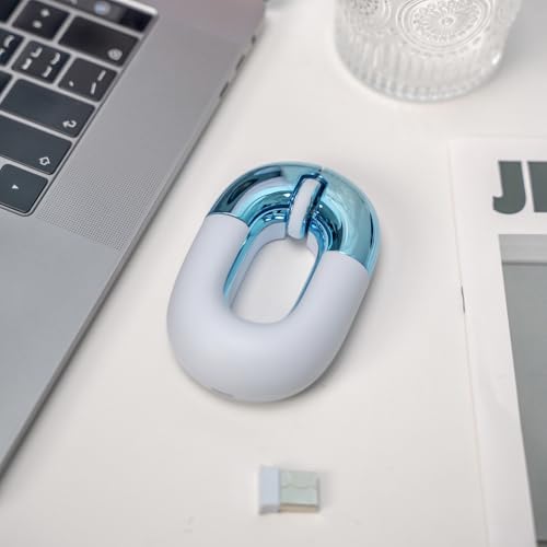Travel Mouse Blue Wireless Mouse for Laptop. Bluetooth Silent Mouse | Rechargeable Portable Cute Donut Mice Dual Mode & 2.4G, 1200 DPI for Mac, iPad, PC - color: Blue