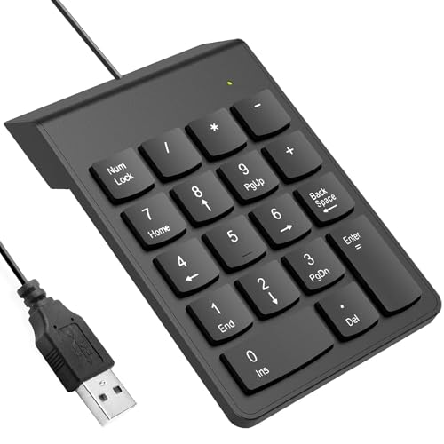 USB Number Pads, Numeric Keypad, Numpad, 10 Key Keyboard Number Pad for Laptop Desktop Computer PC, Suit Financial Accounting, Calculate Office Travel & Home