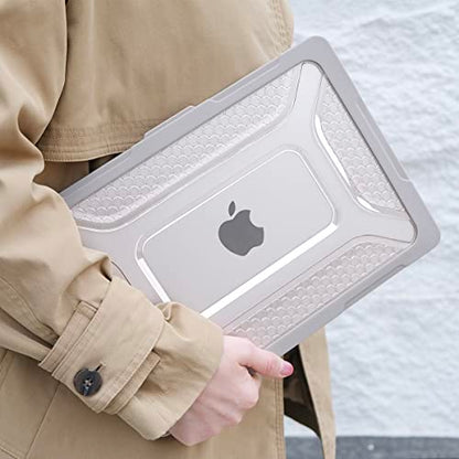 Batianda Extreme Heavy Duty Case for MacBook Air 13.6" 2026-2022, Khaki | Fits M5/M4/M3/M2 Chip Model, Anti-Slip Rubberized Stand Holds 25lbs, Honeycomb Rugged Matte Shell, Max Cooling & Stability - color: S-Rock Stone