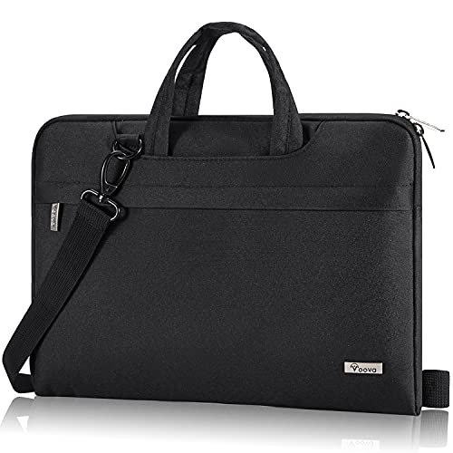 Voova 13.3-13 Inch Laptop Sleeve with Handle, MacBook Sleeve, Black | Splash-proof laptop sleeve with handle and removable strap; fits 13-inch MacBook Air/Pro M1-M5, HP, Lenovo, Asus and Acer - color: Black, size: 13-14 Inch(35 x 24 x 2.5 cm)