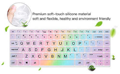 Keyboard Cover for HP Pavilion X360 14" & HP Laptop 14 14-dq 14-fq 14-dk 14m-dh 14-cd/ce/cf Series 14-cf0006dx/cf0012dx 14-dk0002dx 14-dq0011dx/dq1037wm/dq1089wm 14-fq0040nr/fq0050nr Keyboard Skin - color: Colorful Rainbow