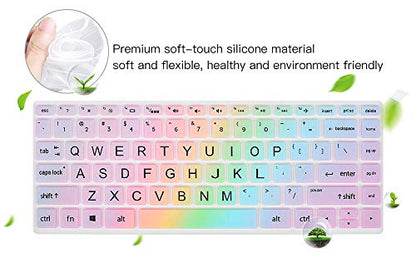 Keyboard Cover for HP Pavilion X360 14" & HP Laptop 14 14-dq 14-fq 14-dk 14m-dh 14-cd/ce/cf Series 14-cf0006dx/cf0012dx 14-dk0002dx 14-dq0011dx/dq1037wm/dq1089wm 14-fq0040nr/fq0050nr Keyboard Skin - color: Colorful Rainbow